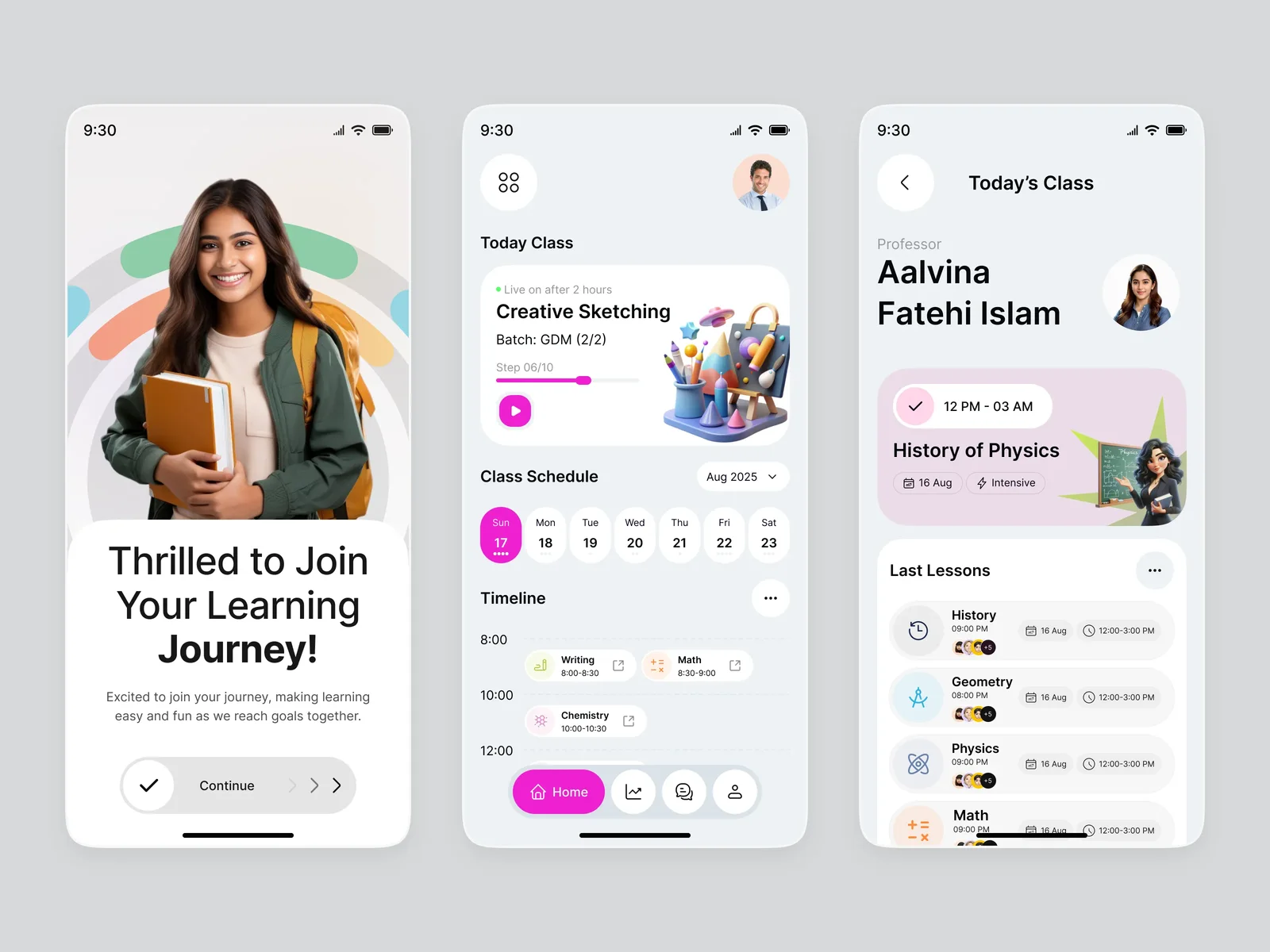 Education & E-Learning product design example